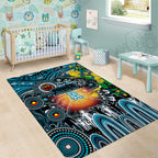 NAIDOC Week 2025 Power Football Area Rug Aboriginal Dot Painting