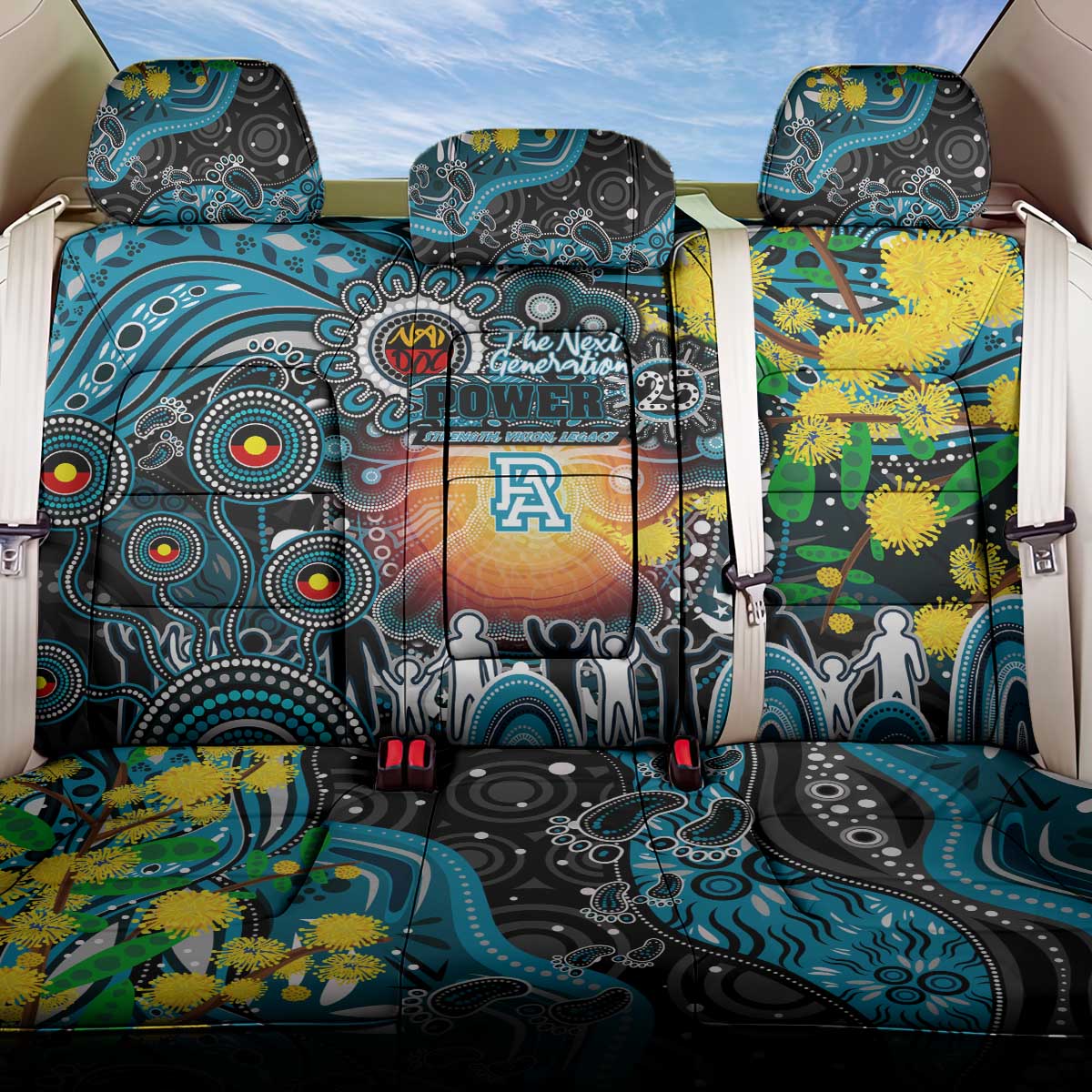 NAIDOC Week 2025 Power Football Back Car Seat Cover Aboriginal Dot Painting