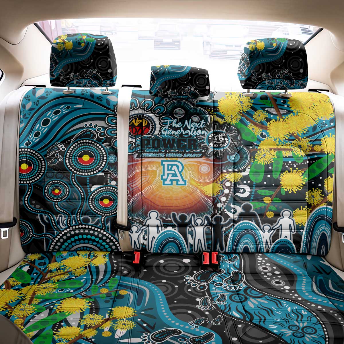 NAIDOC Week 2025 Power Football Back Car Seat Cover Aboriginal Dot Painting