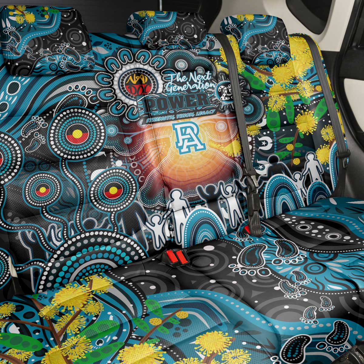 NAIDOC Week 2025 Power Football Back Car Seat Cover Aboriginal Dot Painting
