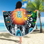 NAIDOC Week 2025 Power Football Beach Blanket Aboriginal Dot Painting