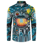 Personalised NAIDOC Week 2025 Power Football Button Sweatshirt Aboriginal Dot Painting