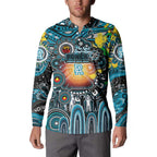 Personalised NAIDOC Week 2025 Power Football Button Sweatshirt Aboriginal Dot Painting