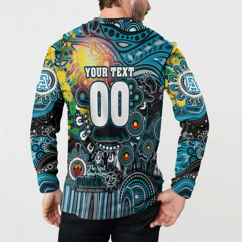 Personalised NAIDOC Week 2025 Power Football Button Sweatshirt Aboriginal Dot Painting