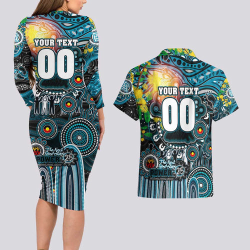 Personalised NAIDOC Week 2025 Power Football Couples Matching Long Sleeve Bodycon Dress and Hawaiian Shirt Aboriginal Dot Painting