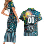 Personalised NAIDOC Week 2025 Power Football Couples Matching Short Sleeve Bodycon Dress and Hawaiian Shirt Aboriginal Dot Painting