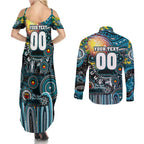 Personalised NAIDOC Week 2025 Power Football Couples Matching Summer Maxi Dress and Long Sleeve Button Shirt Aboriginal Dot Painting