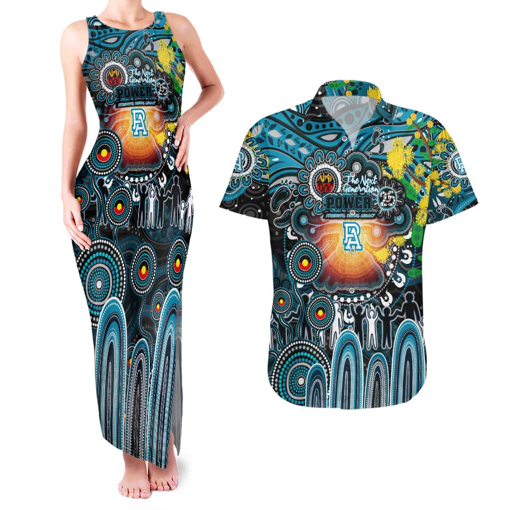 Personalised NAIDOC Week 2025 Power Football Couples Matching Tank Maxi Dress and Hawaiian Shirt Aboriginal Dot Painting