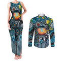 Personalised NAIDOC Week 2025 Power Football Couples Matching Tank Maxi Dress and Long Sleeve Button Shirt Aboriginal Dot Painting