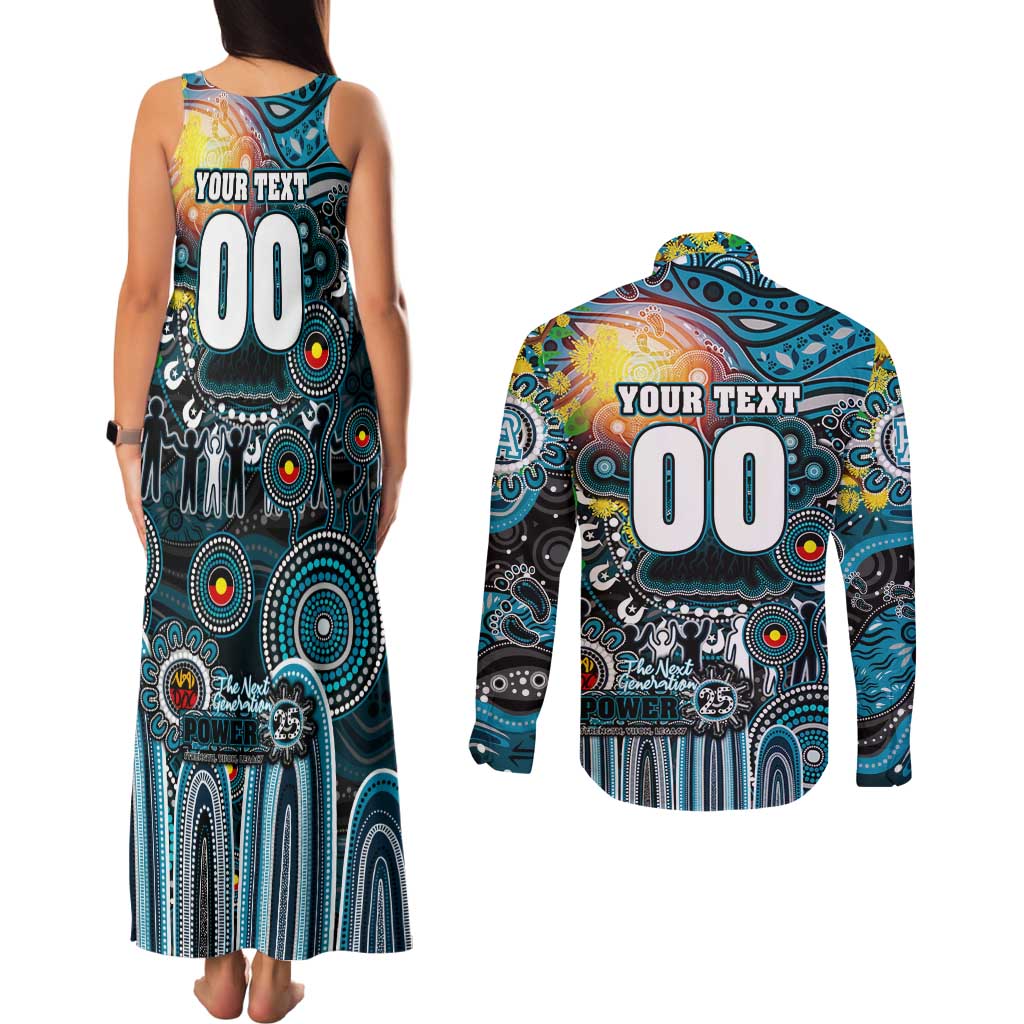 Personalised NAIDOC Week 2025 Power Football Couples Matching Tank Maxi Dress and Long Sleeve Button Shirt Aboriginal Dot Painting