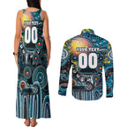 Personalised NAIDOC Week 2025 Power Football Couples Matching Tank Maxi Dress and Long Sleeve Button Shirt Aboriginal Dot Painting