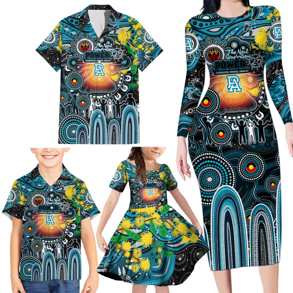 Personalised NAIDOC Week 2025 Power Football Family Matching Long Sleeve Bodycon Dress and Hawaiian Shirt Aboriginal Dot Painting