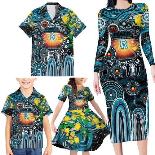 Personalised NAIDOC Week 2025 Power Football Family Matching Long Sleeve Bodycon Dress and Hawaiian Shirt Aboriginal Dot Painting