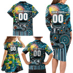 Personalised NAIDOC Week 2025 Power Football Family Matching Long Sleeve Bodycon Dress and Hawaiian Shirt Aboriginal Dot Painting