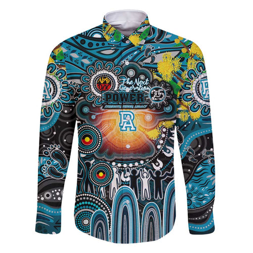 Personalised NAIDOC Week 2025 Power Football Family Matching Long Sleeve Bodycon Dress and Hawaiian Shirt Aboriginal Dot Painting