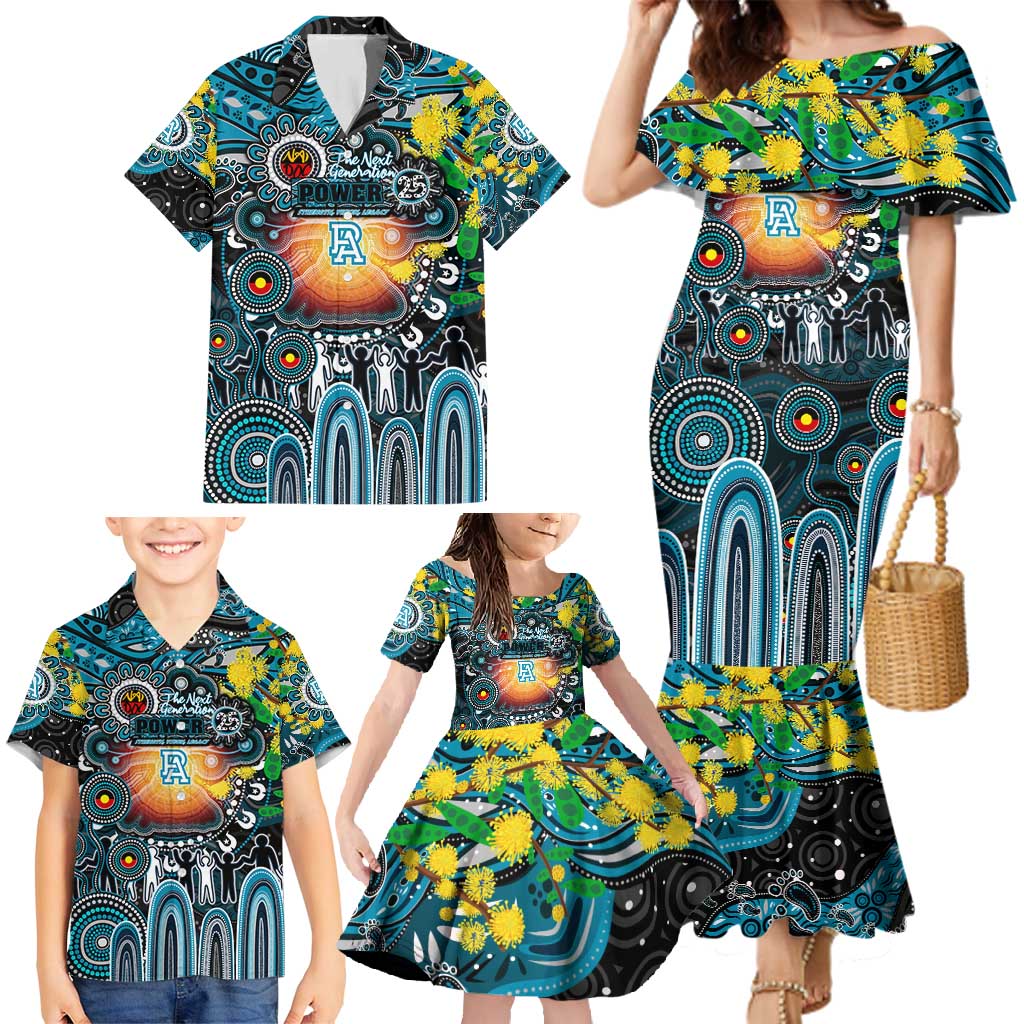 Personalised NAIDOC Week 2025 Power Football Family Matching Mermaid Dress and Hawaiian Shirt Aboriginal Dot Painting