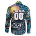 Personalised NAIDOC Week 2025 Power Football Family Matching Off The Shoulder Long Sleeve Dress and Hawaiian Shirt Aboriginal Dot Painting