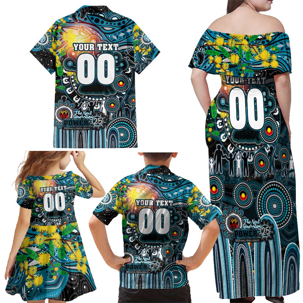 Personalised NAIDOC Week 2025 Power Football Family Matching Off Shoulder Maxi Dress and Hawaiian Shirt Aboriginal Dot Painting