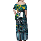Personalised NAIDOC Week 2025 Power Football Family Matching Off Shoulder Maxi Dress and Hawaiian Shirt Aboriginal Dot Painting