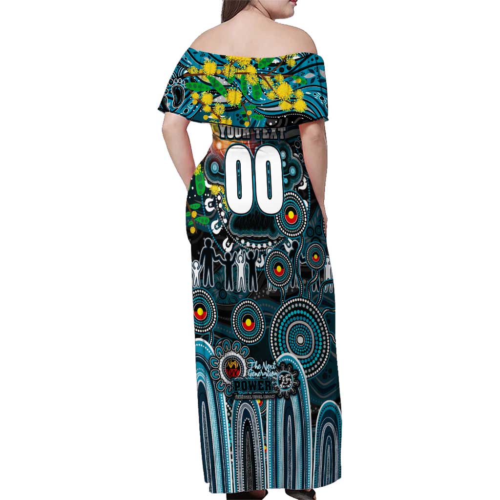 Personalised NAIDOC Week 2025 Power Football Family Matching Off Shoulder Maxi Dress and Hawaiian Shirt Aboriginal Dot Painting