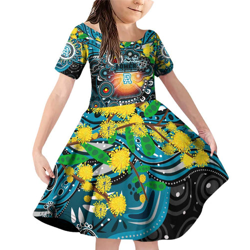 Personalised NAIDOC Week 2025 Power Football Family Matching Off Shoulder Short Dress and Hawaiian Shirt Aboriginal Dot Painting