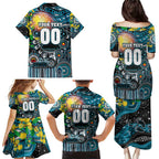Personalised NAIDOC Week 2025 Power Football Family Matching Puletasi and Hawaiian Shirt Aboriginal Dot Painting
