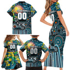 Personalised NAIDOC Week 2025 Power Football Family Matching Short Sleeve Bodycon Dress and Hawaiian Shirt Aboriginal Dot Painting