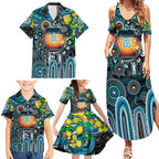 Personalised NAIDOC Week 2025 Power Football Family Matching Summer Maxi Dress and Hawaiian Shirt Aboriginal Dot Painting