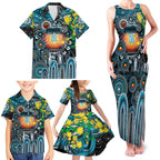 Personalised NAIDOC Week 2025 Power Football Family Matching Tank Maxi Dress and Hawaiian Shirt Aboriginal Dot Painting