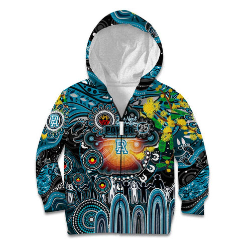 Personalised NAIDOC Week 2025 Power Football Kid Hoodie Aboriginal Dot Painting