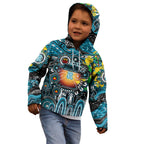 Personalised NAIDOC Week 2025 Power Football Kid Hoodie Aboriginal Dot Painting