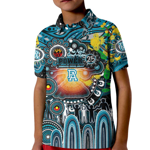 Personalised NAIDOC Week 2025 Power Football Kid Polo Shirt Aboriginal Dot Painting