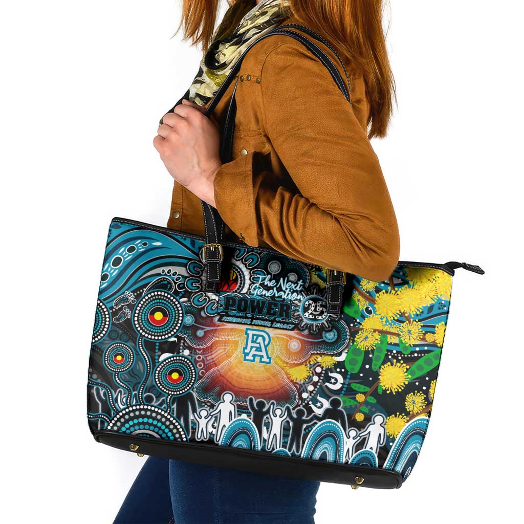 NAIDOC Week 2025 Power Football Leather Tote Bag Aboriginal Dot Painting