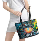 NAIDOC Week 2025 Power Football Leather Tote Bag Aboriginal Dot Painting