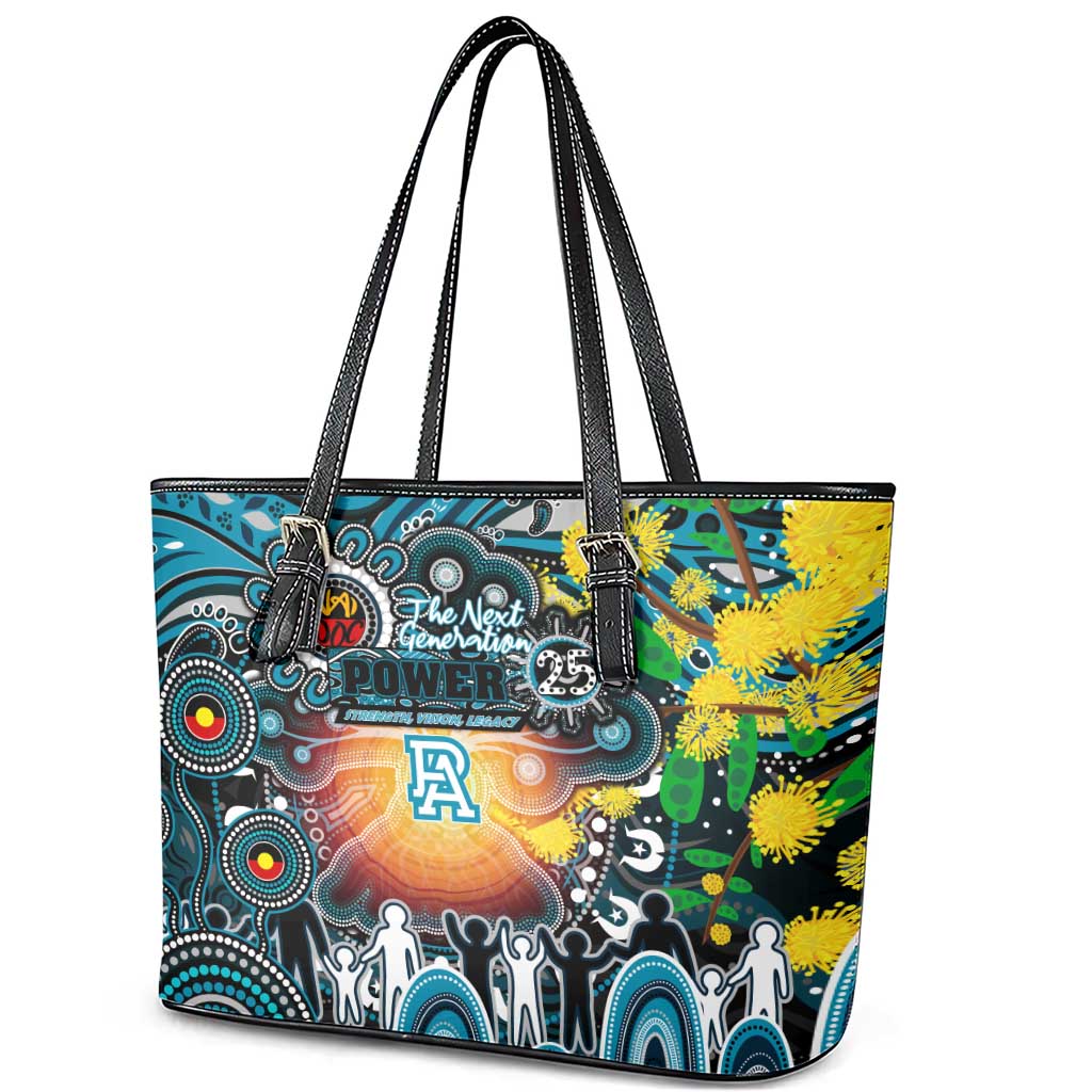 NAIDOC Week 2025 Power Football Leather Tote Bag Aboriginal Dot Painting