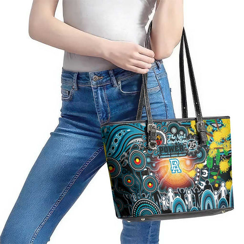 NAIDOC Week 2025 Power Football Leather Tote Bag Aboriginal Dot Painting