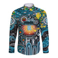 Personalised NAIDOC Week 2025 Power Football Long Sleeve Button Shirt Aboriginal Dot Painting