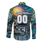 Personalised NAIDOC Week 2025 Power Football Long Sleeve Button Shirt Aboriginal Dot Painting