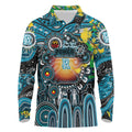 Personalised NAIDOC Week 2025 Power Football Long Sleeve Polo Shirt Aboriginal Dot Painting