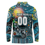 Personalised NAIDOC Week 2025 Power Football Long Sleeve Polo Shirt Aboriginal Dot Painting