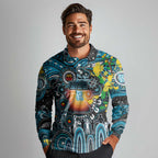 Personalised NAIDOC Week 2025 Power Football Long Sleeve Polo Shirt Aboriginal Dot Painting