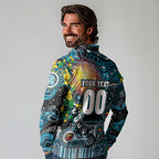 Personalised NAIDOC Week 2025 Power Football Long Sleeve Polo Shirt Aboriginal Dot Painting