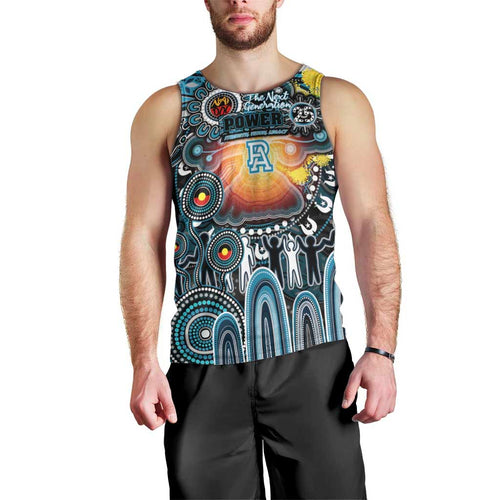 Personalised NAIDOC Week 2025 Power Football Men Tank Top Aboriginal Dot Painting
