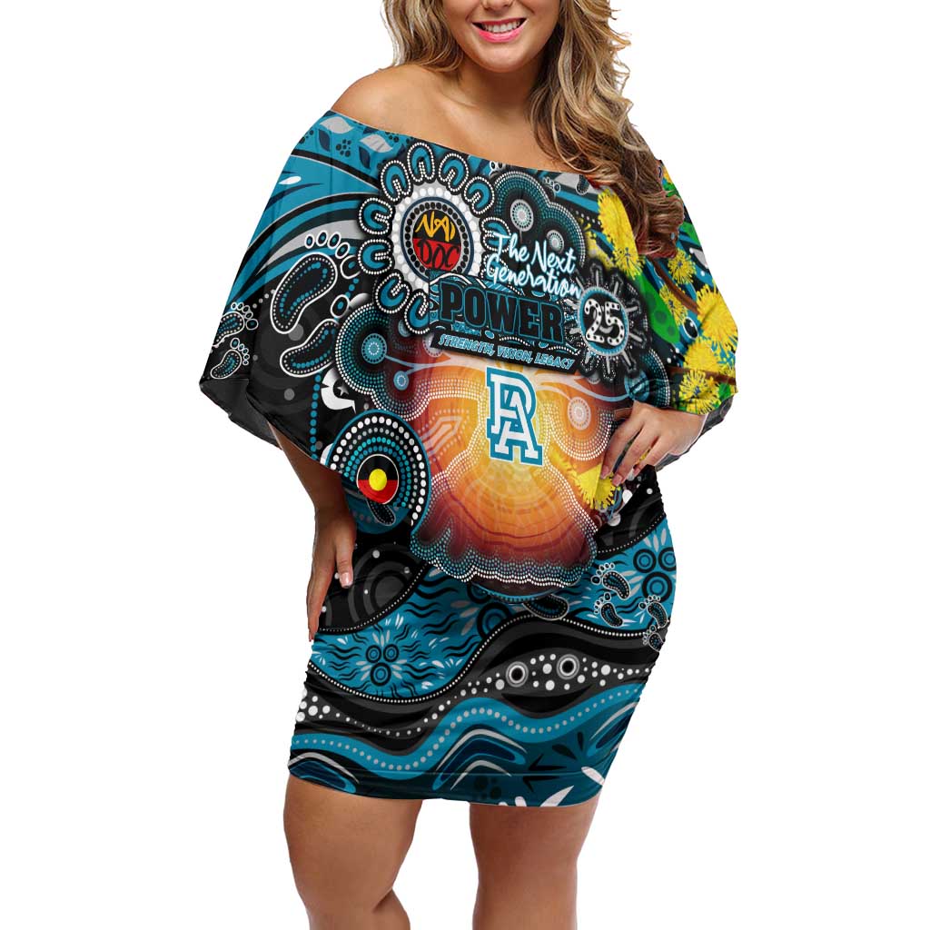 Personalised NAIDOC Week 2025 Power Football Off Shoulder Short Dress Aboriginal Dot Painting