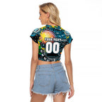 Personalised NAIDOC Week 2025 Power Football Raglan Cropped T Shirt Aboriginal Dot Painting