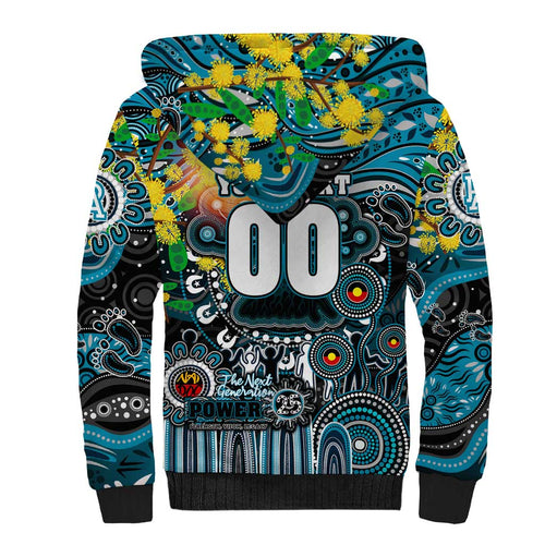 Personalised NAIDOC Week 2025 Power Football Sherpa Hoodie Aboriginal Dot Painting