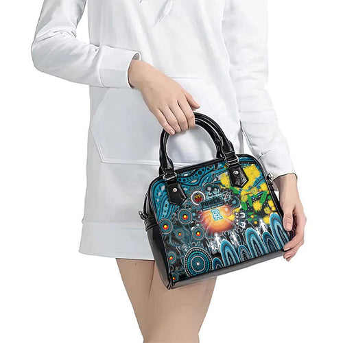 NAIDOC Week 2025 Power Football Shoulder Handbag Aboriginal Dot Painting