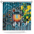 NAIDOC Week 2025 Power Football Shower Curtain Aboriginal Dot Painting