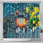 NAIDOC Week 2025 Power Football Shower Curtain Aboriginal Dot Painting