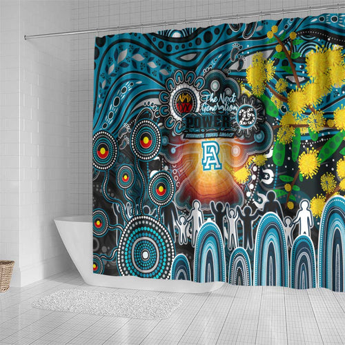 NAIDOC Week 2025 Power Football Shower Curtain Aboriginal Dot Painting